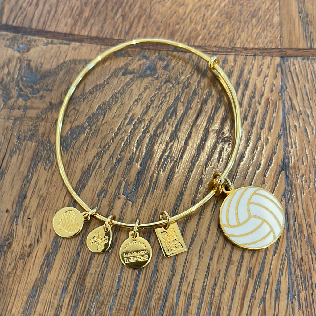 Alex And Ani Gold Volleyball Charm Bracelet